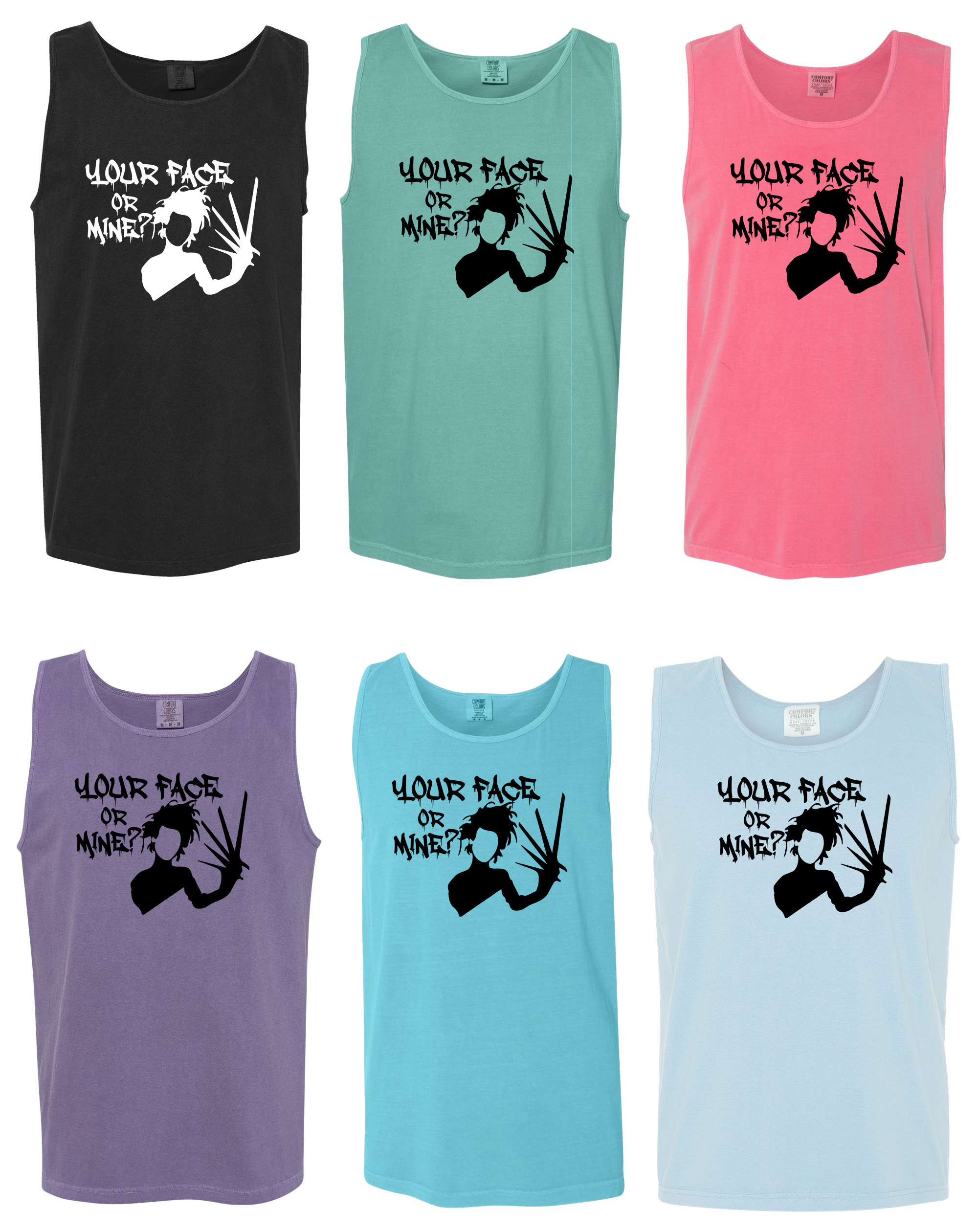 your face or mine? black unisex comfort colors tank your face or mine? black unisex comfort colors tank